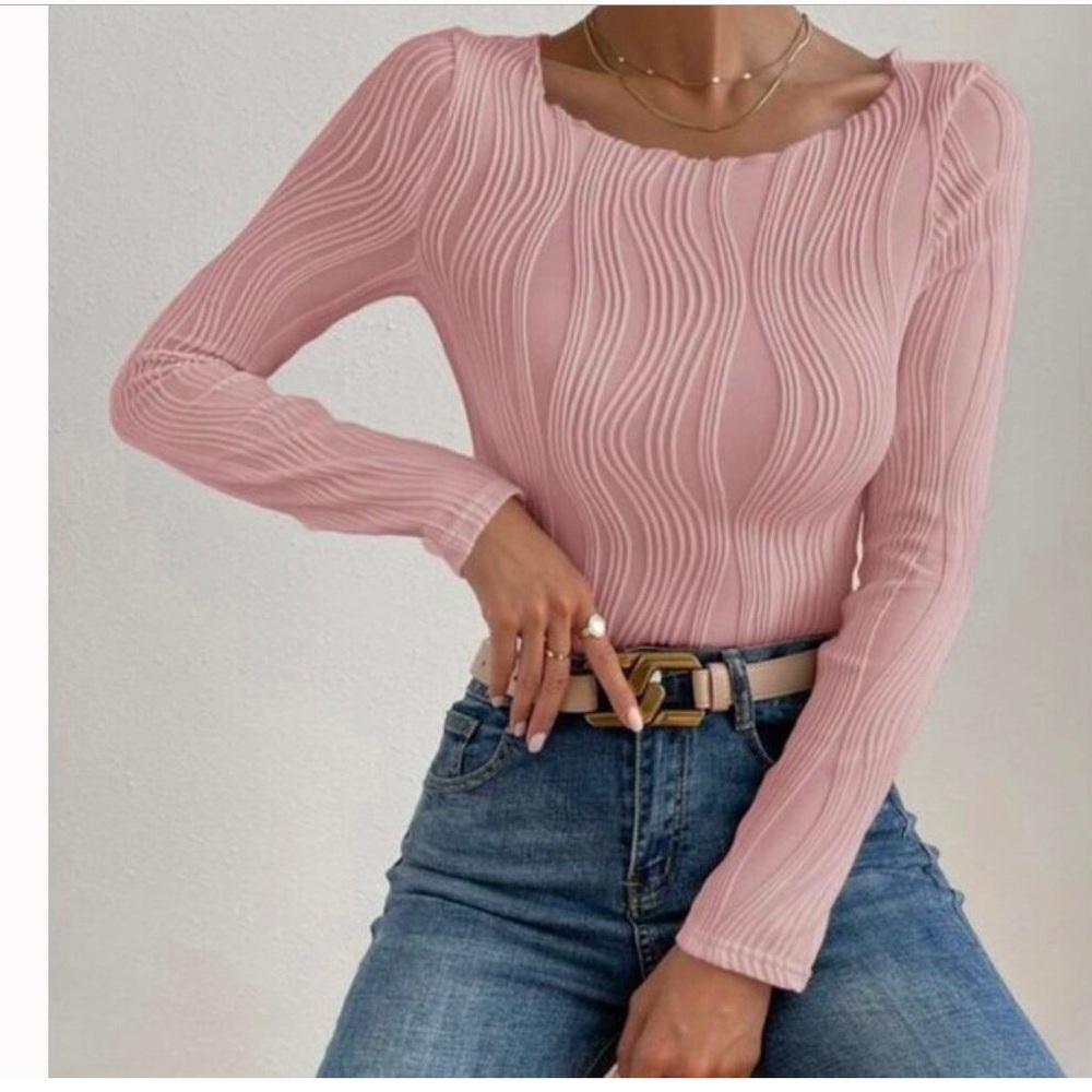 Pink frenchy silk textured top